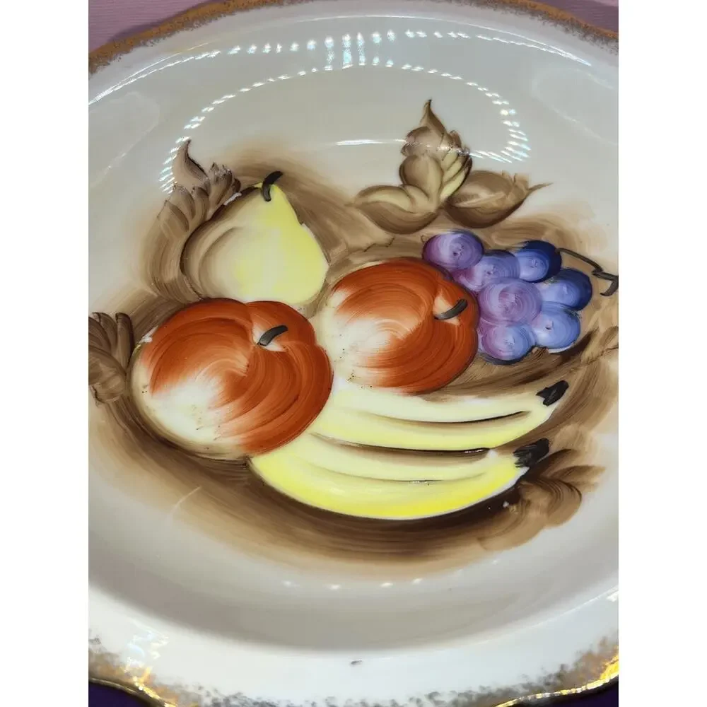 Norcrest Fruit Hand Painted Japan Gold Trim 1950's Fruit Bowl